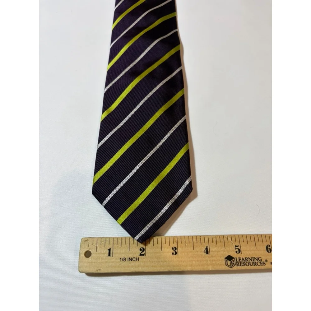 Ermenegildo Zegna Silk Tie Italy Purple Stripe Designer Luxury
